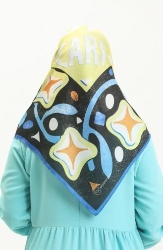 House Of Scarfs Baumwolle Kopftuch M2610-01 Sax-Gelb 2610-01