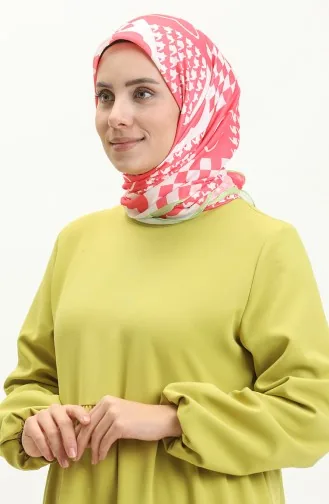 Match Cotton Scarf M2613-01 Pink Green 2613-01
