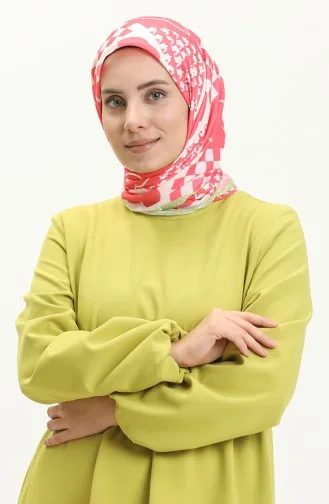 Match Cotton Scarf M2613-01 Pink Green 2613-01