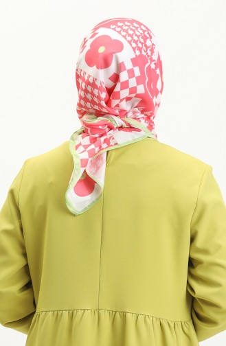 Match Cotton Scarf M2613-01 Pink Green 2613-01