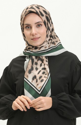 Soft Kopftuch mit Leopardenmuster 2004-04 Smaragdgrün 2004-04