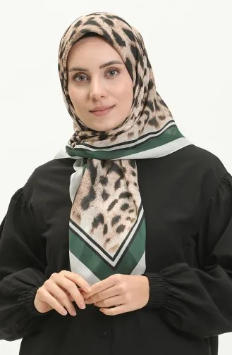 Soft Kopftuch mit Leopardenmuster 2004-04 Smaragdgrün 2004-04