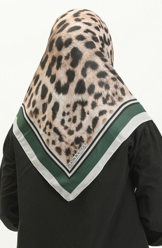 Soft Kopftuch mit Leopardenmuster 2004-04 Smaragdgrün 2004-04