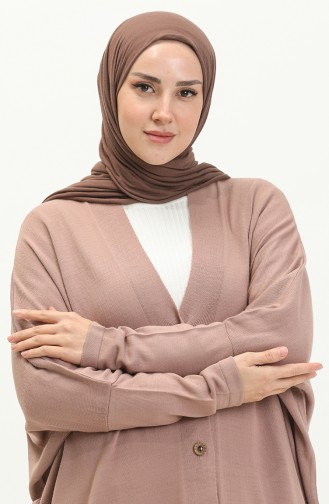 Triko Yarasa Kol Hırka 3240-07 Gül Kurusu