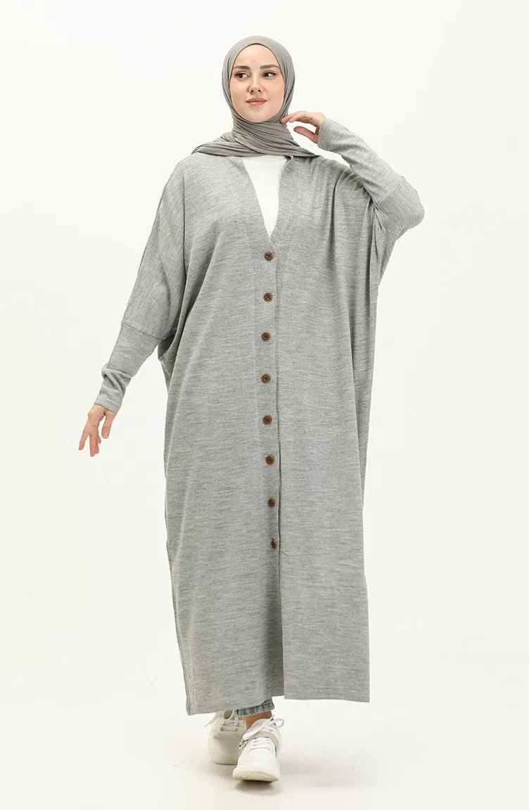 Trikot Strickjacke mit Fledermausärmeln 3240-08 Hellgrau 3240-08