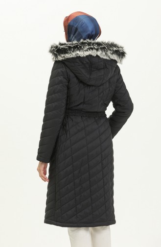 Belted Quilted Coat 505722A-02 Dark Blue 505722A-02