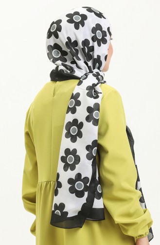 Flores Cotton Shawl M2582-03 Black 2582-03