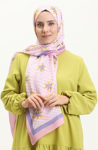 Checkered Cotton Shawl M2584-01 Pink 2584-01