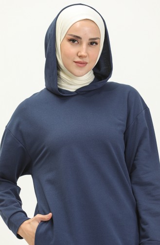 Hooded Sports Tunic 3007-23 Indigo 3007-23