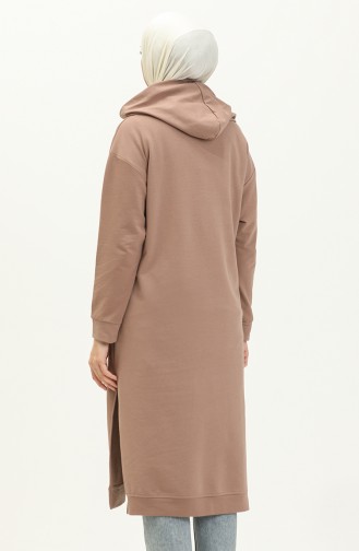 Hooded Sports Tunic 3007-24 Milk Coffee  3007-24