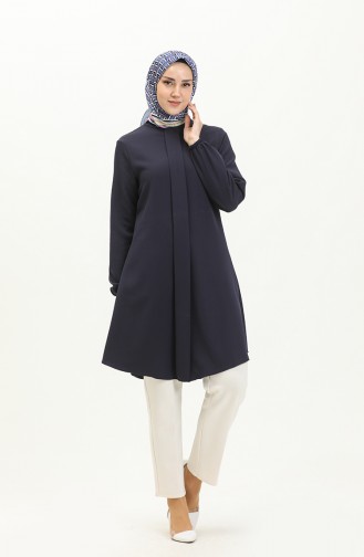 Hidden Button Tunic 1839-10 Navy Blue 1839-10