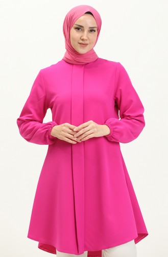 Hidden Button Tunic 1839-12 Fuchsia 1839-12