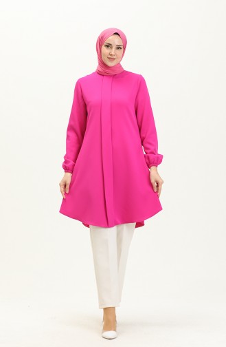 Hidden Button Tunic 1839-12 Fuchsia 1839-12