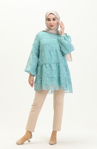 Tunika mit Pompom 5505-02 Blau 5505-02