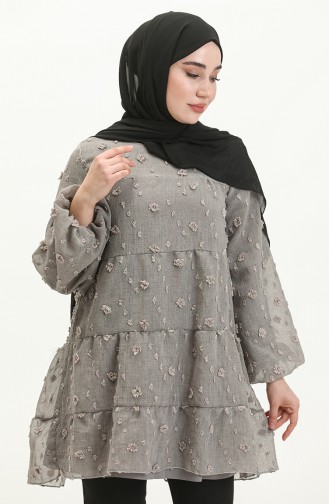 Tunika mit Pompom 5505-05 Grau 5505-05