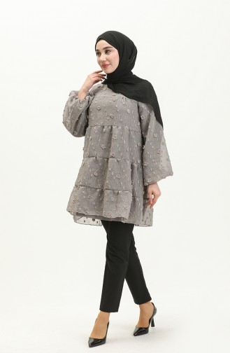 Tunika mit Pompom 5505-05 Grau 5505-05