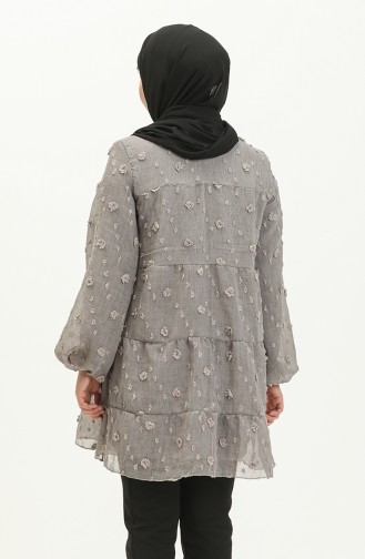 Tunika mit Pompom 5505-05 Grau 5505-05