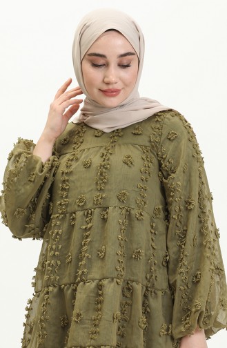 Pompom Detailed Tunic 5505-06 Khaki 5505-06