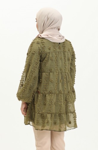 Pompom Detailed Tunic 5505-06 Khaki 5505-06