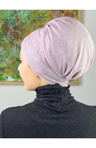 Saray Model Glitzernde Seitlich Drapierte Außenhaube 34ARA181222-13 Helllila 34ARA181222-13