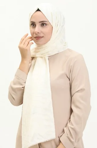 Zebra Pattern Modern Jacquard Shawl M2665-03 Cream 2665-03