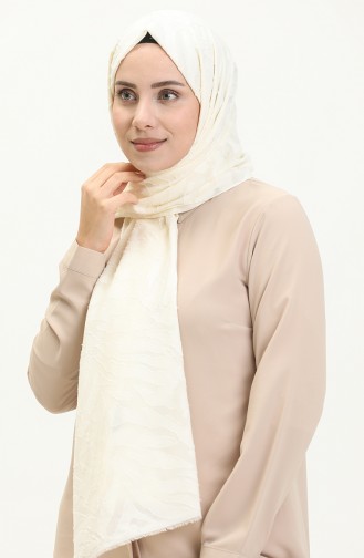 Zebra Pattern Modern Jacquard Shawl M2665-03 Cream 2665-03