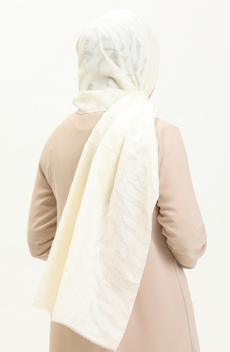 Jacquard-Schal mit modernem Zebramuster M2665-03 Creme 2665-03
