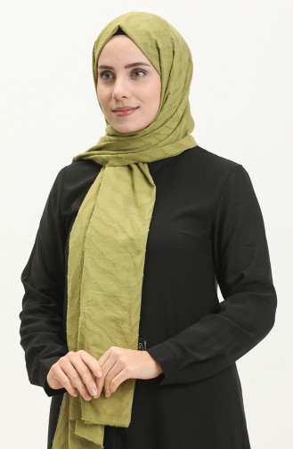 Jakar Modern Zebra Desen Şal M2665-04 Yağ Yeşili
