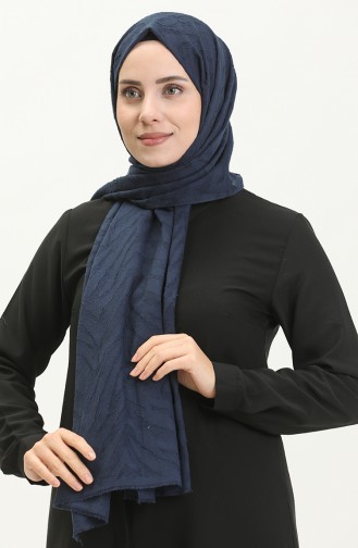 Jakar Modern Zebra Desen Şal M2665-06 Lacivert