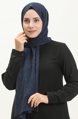 Jakar Modern Zebra Desen Şal M2665-06 Lacivert
