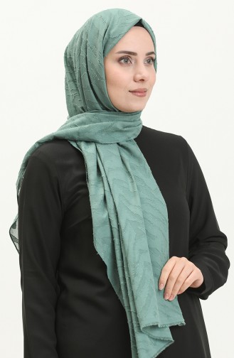 Zebra Pattern Modern Jacquard Shawl M2665-07 Green 2665-07