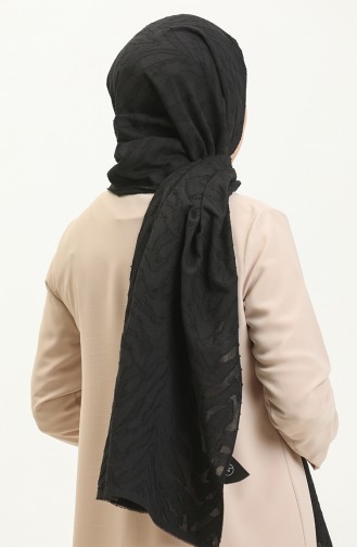 Jacquard Modern Zebra Pattern Shawl M2665-08 Black 2665-08