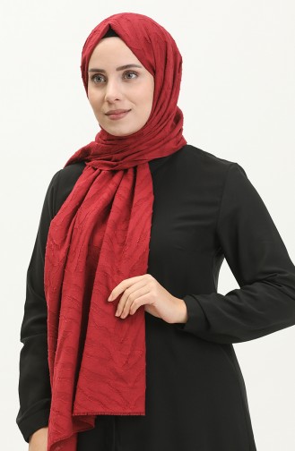 Zebra Pattern Modern Jacquard Shawl M2665-10 Claret Red 2665-10