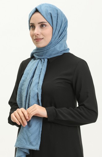 Zebra Pattern Modern Jacquard Shawl M2665-13 Blue 2665-13