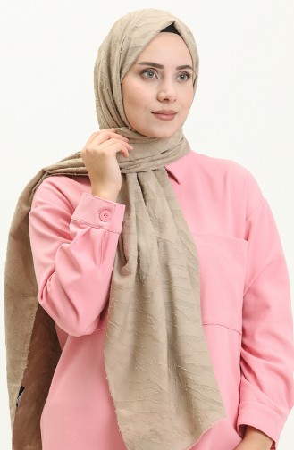 Jakar Modern Zebra Desen Şal M2665-15 Sütlü kahve