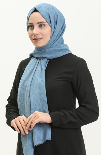 Châle Jacquard Moderne Motif Zèbre M2667-16 İndigo 2667-16