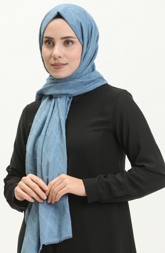 Châle Jacquard Moderne Motif Zèbre M2667-16 İndigo 2667-16