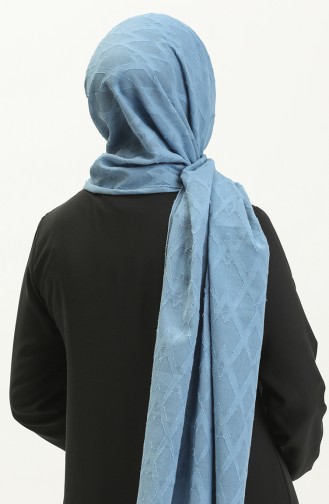 Châle Jacquard Moderne Motif Zèbre M2667-16 İndigo 2667-16