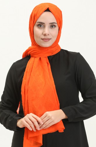 Jacquard Series Diamond Pattern Shawl M2667-18 Orange 2667-18