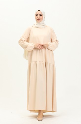 Gefälteltes Kleid 1840-07 Creme 1840-07