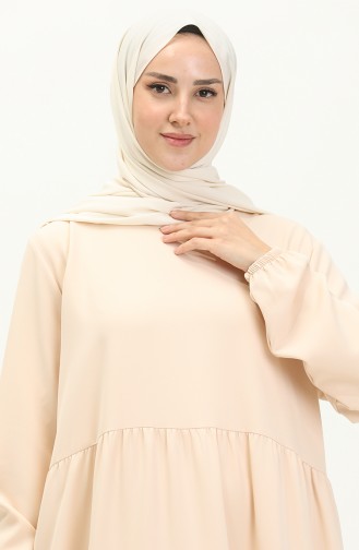 Gefälteltes Kleid 1840-07 Creme 1840-07