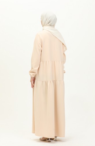 Gefälteltes Kleid 1840-07 Creme 1840-07