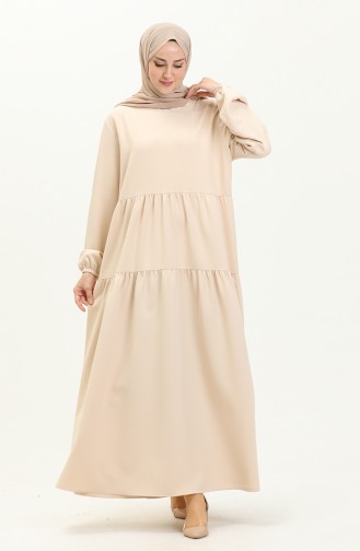 Gefälteltes Kleid 1840-08 Beige 1840-08