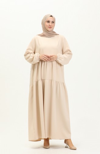 Gefälteltes Kleid 1840-08 Beige 1840-08