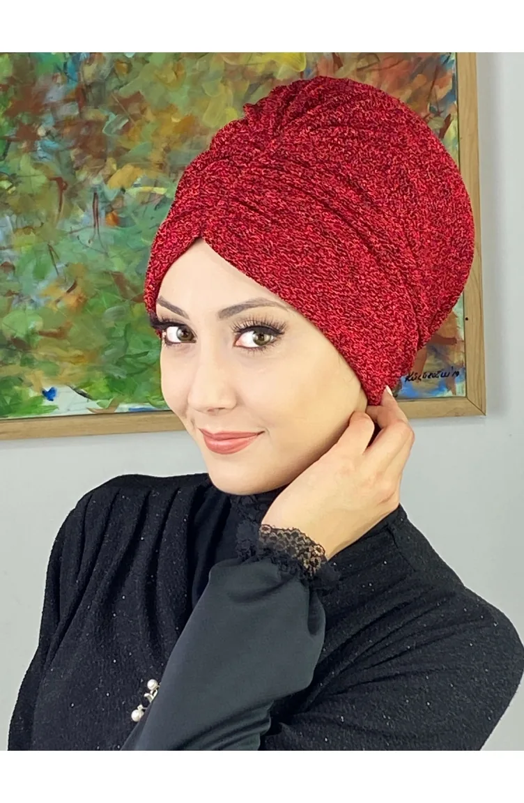 Sultan Model Büzgülü Dış Bone 8ARA181222-04 Kırmızı