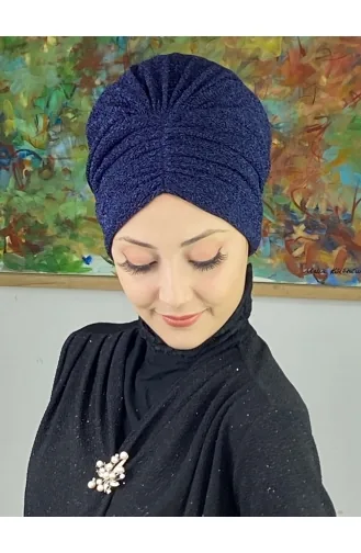 Sultan Model Gathered Outer Bonnet 8ARA181222-06 Navy Blue 8ARA181222-06