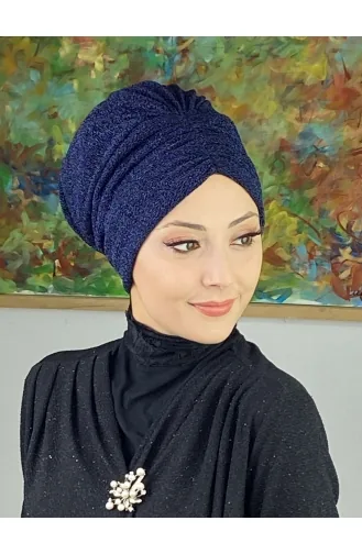 Sultan Model Gathered Outer Bonnet 8ARA181222-06 Navy Blue 8ARA181222-06