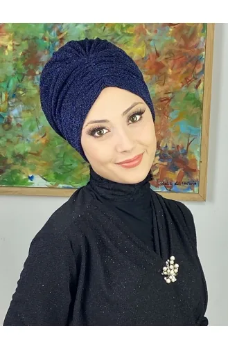 Sultan Model Gathered Outer Bonnet 8ARA181222-06 Navy Blue 8ARA181222-06