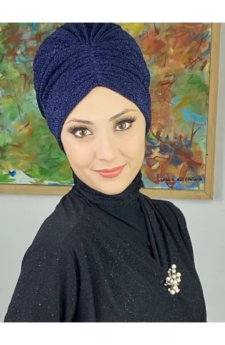 Sultan Model Gathered Outer Bonnet 8ARA181222-06 Navy Blue 8ARA181222-06