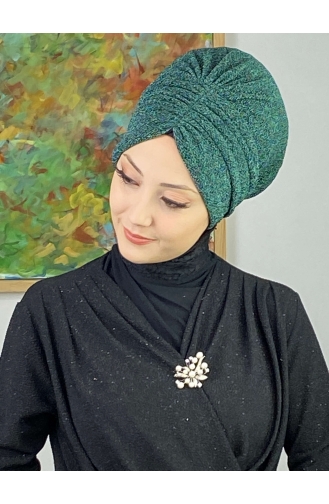 Sultan Model Gathered Outer Bonnet 8ARA181222-09 Emerald Green 8ARA181222-09